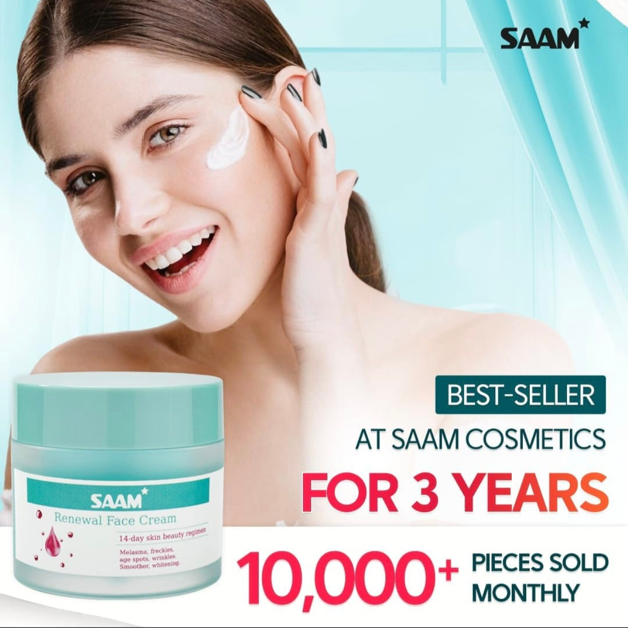 SAAM Renewal Face Cream - 14-Day Skin Beauty Regimen for Glowing & Spotless Skin